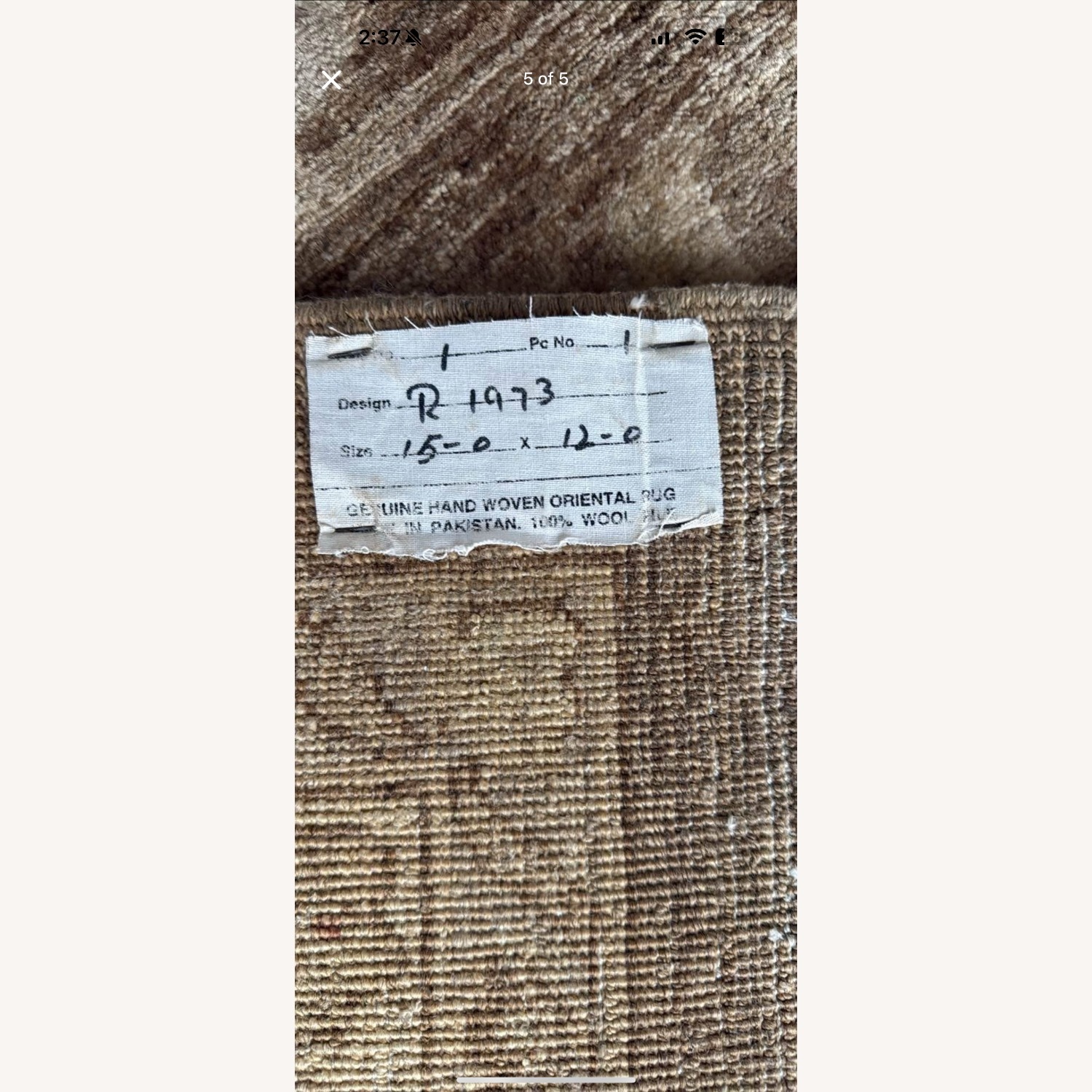 100% Handwoven Oriental Wool Rug  - image-4