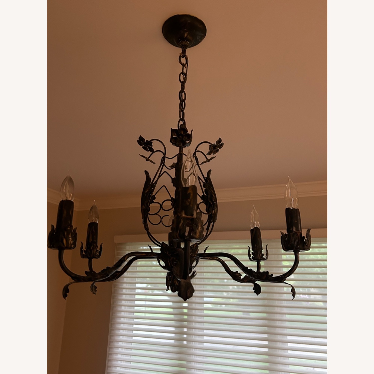 Antique 6 Light Black with Gold Highlights  - image-1