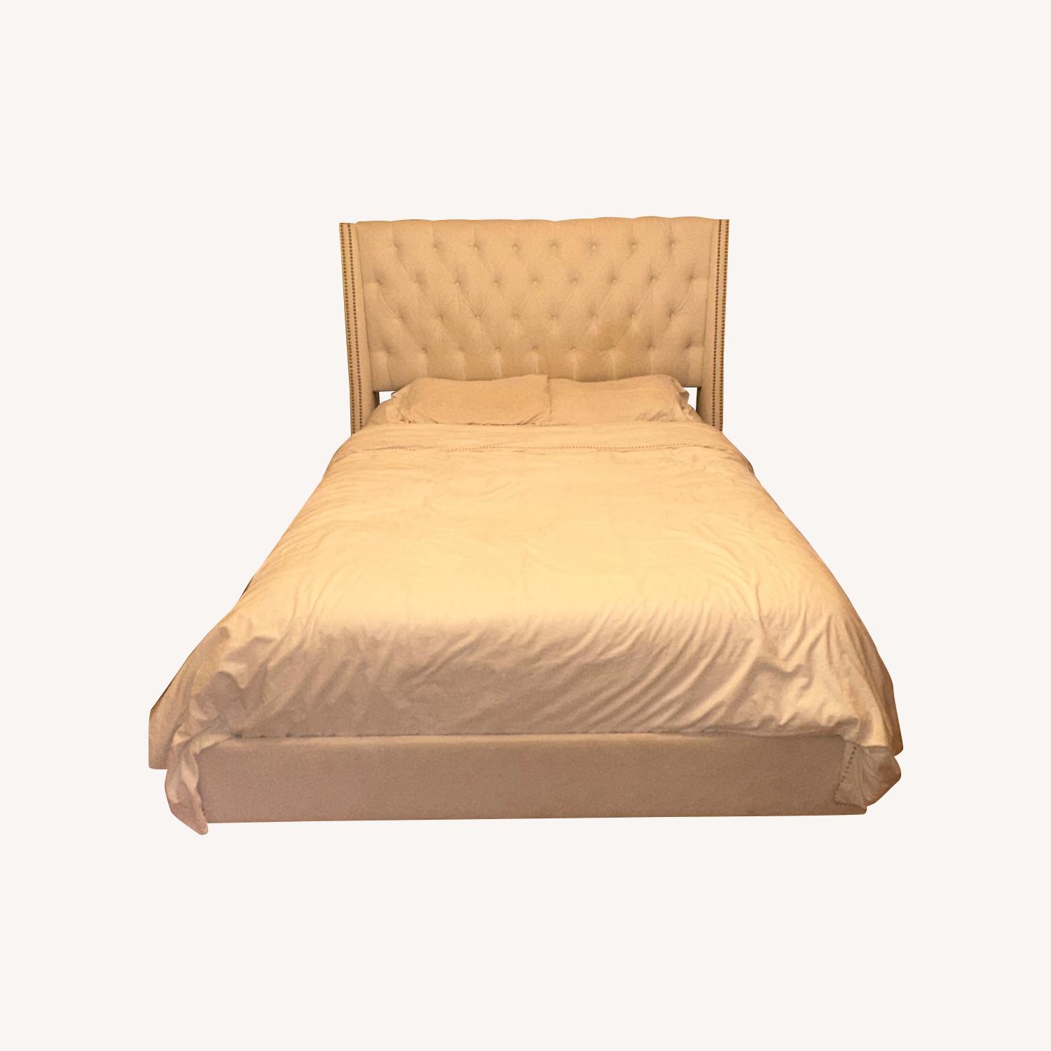 Wayfair White Tufted Velvet Queen Bed - image-8