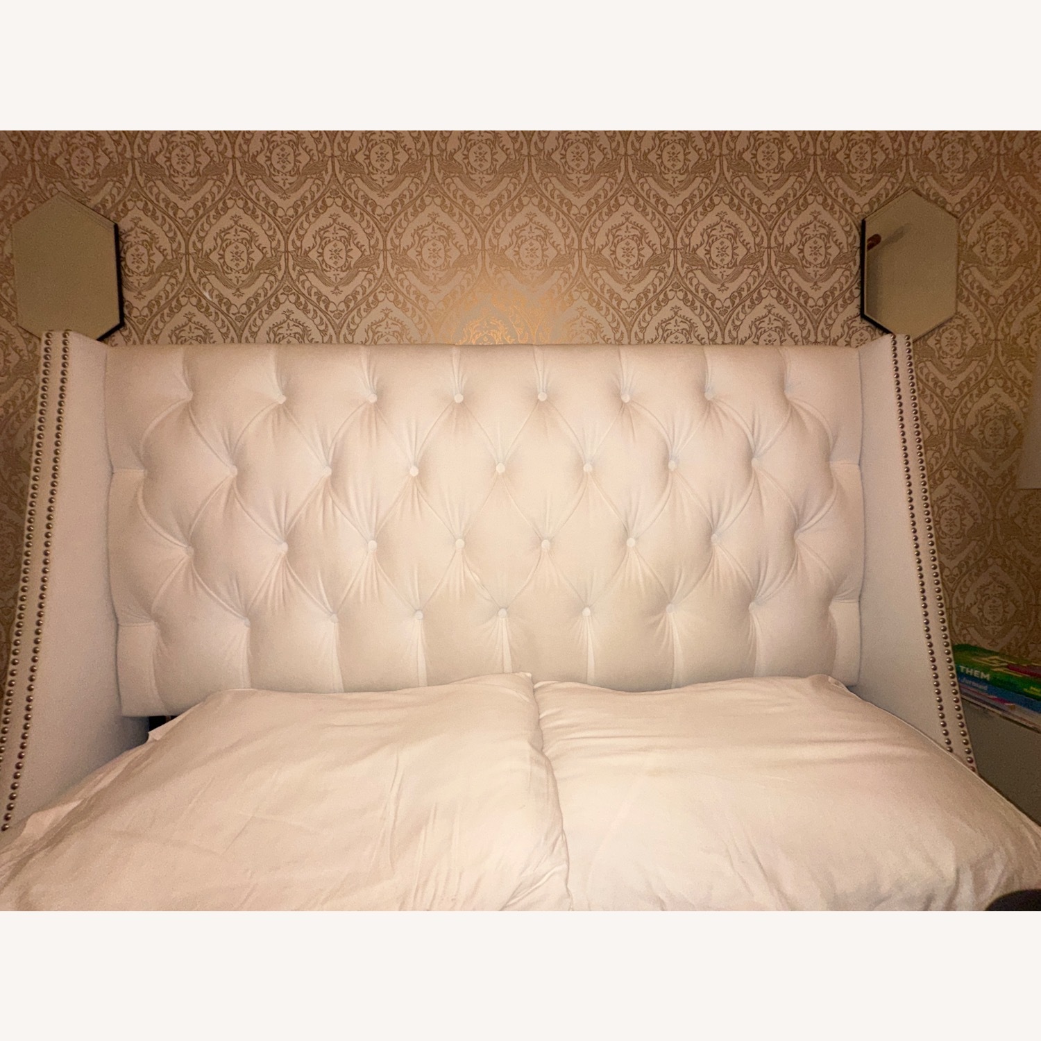 Wayfair White Tufted Velvet Queen Bed - image-6