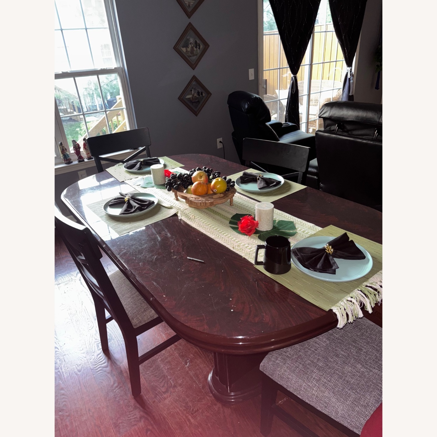 Dark Wood Dining Table - image-1