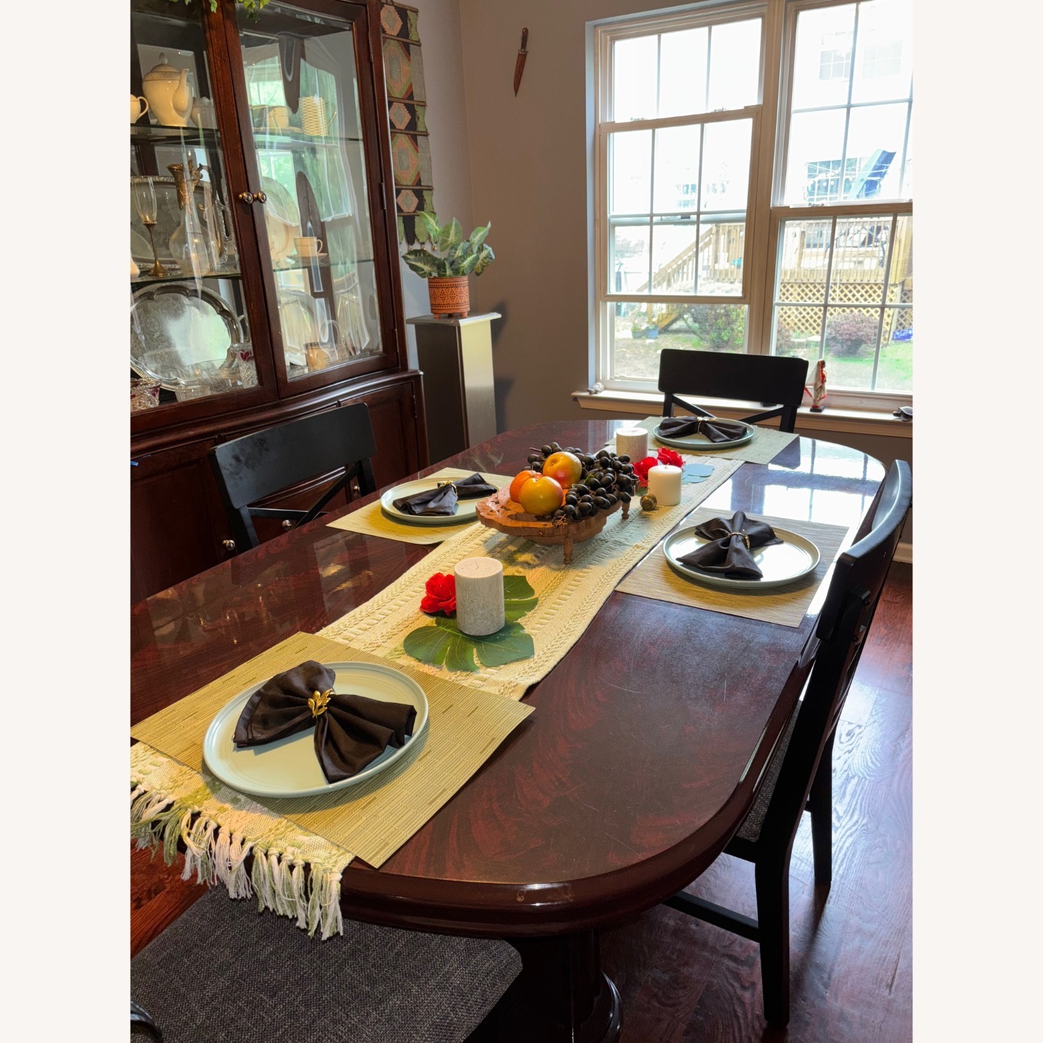 Dark Wood Dining Table - image-3