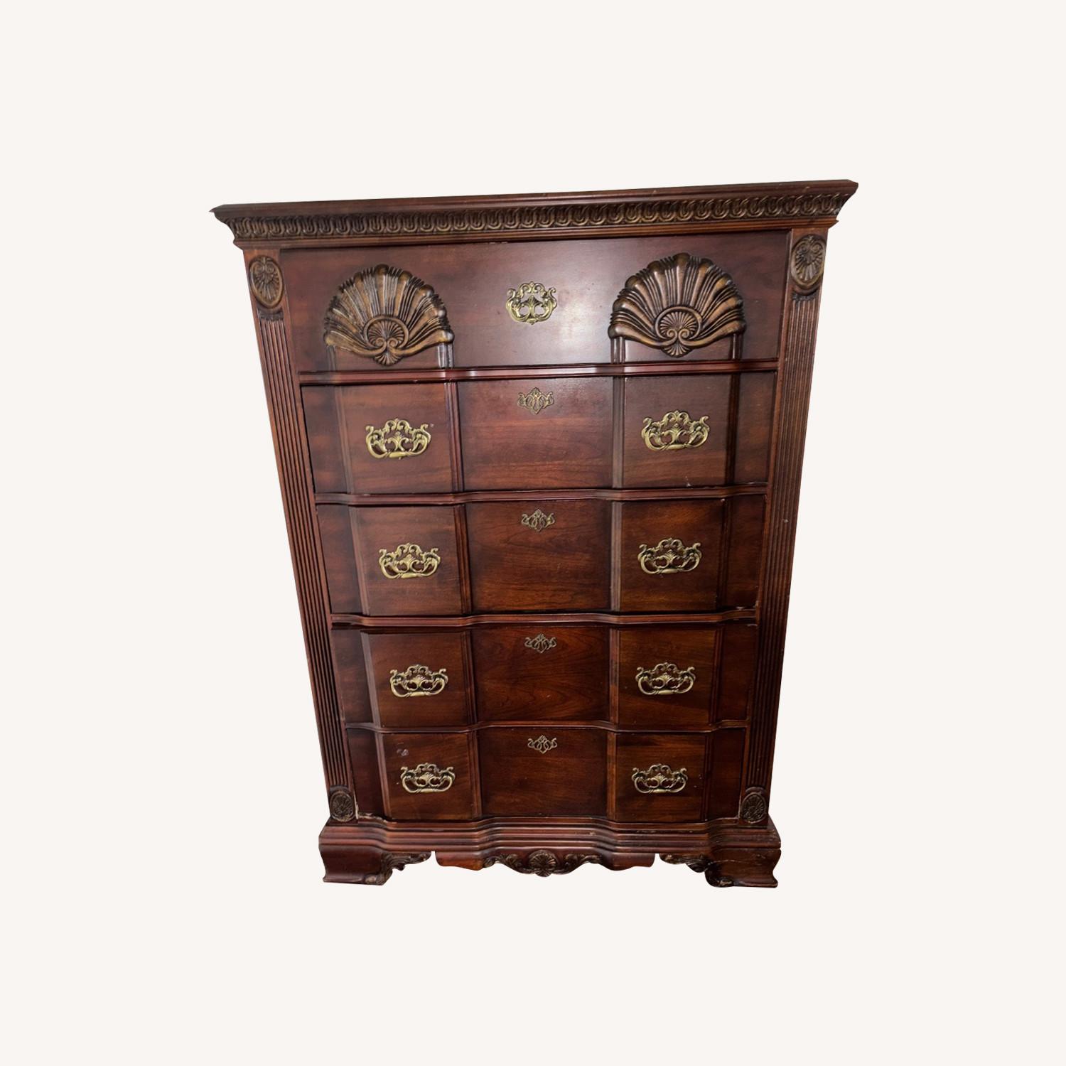 Antique-Style Mahogany Highboy Chest - image-0