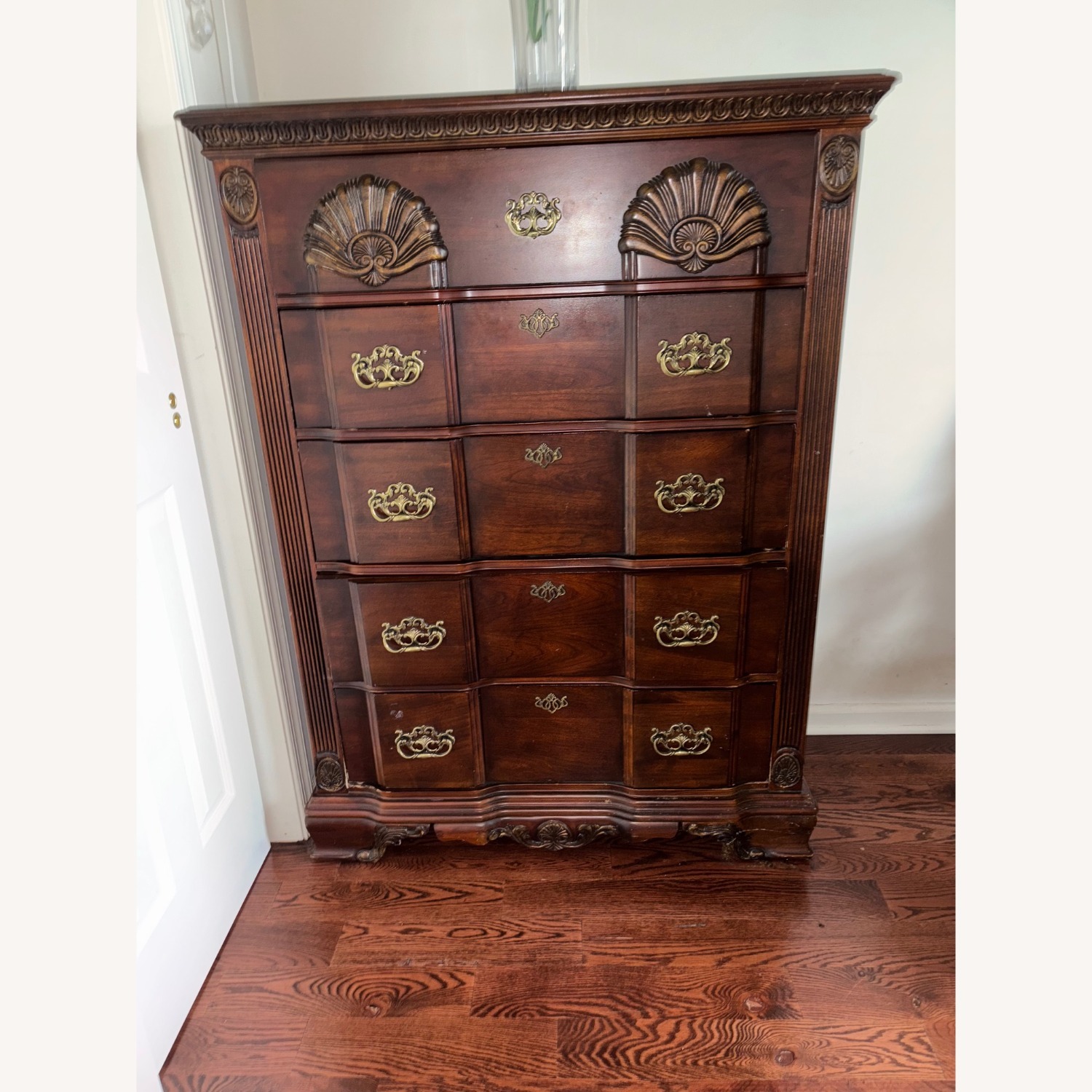 Antique-Style Mahogany Highboy Chest - image-1