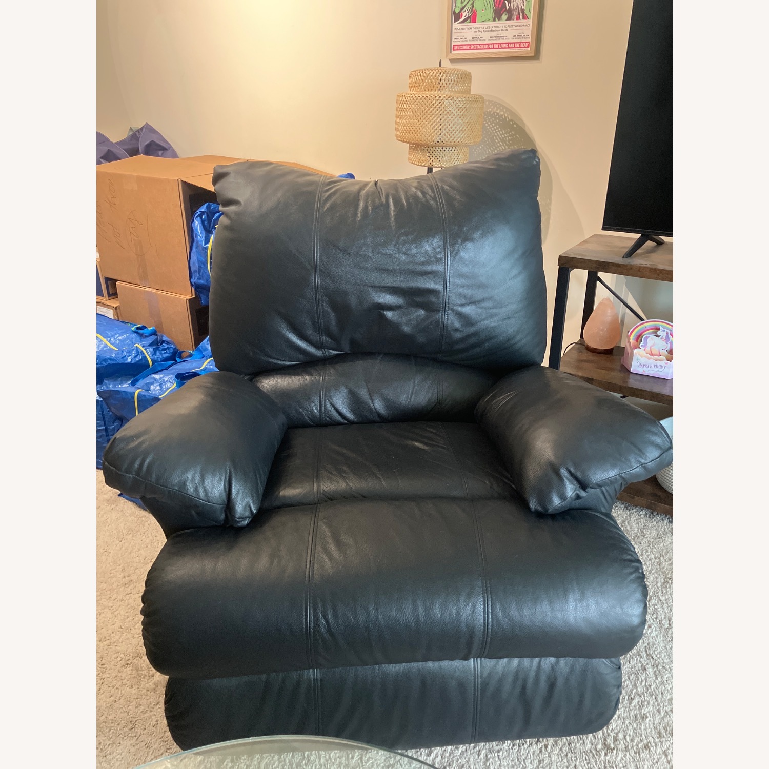 Overstuffed Faux Leather Recliner - image-1
