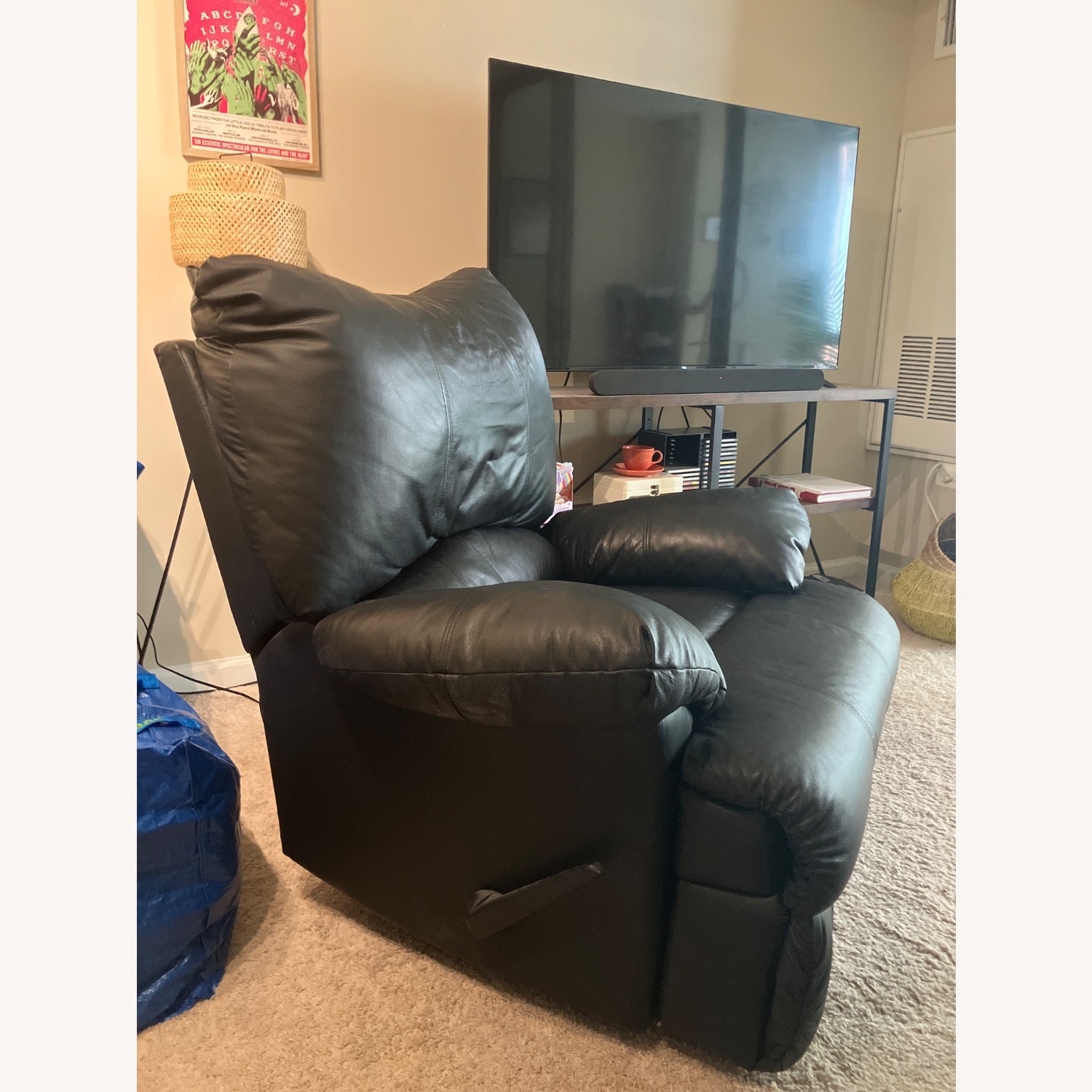 Overstuffed Faux Leather Recliner - image-2