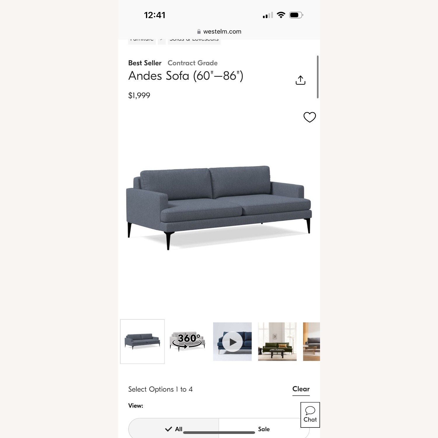 West Elm Andes 77” Deep Sofa - image-5