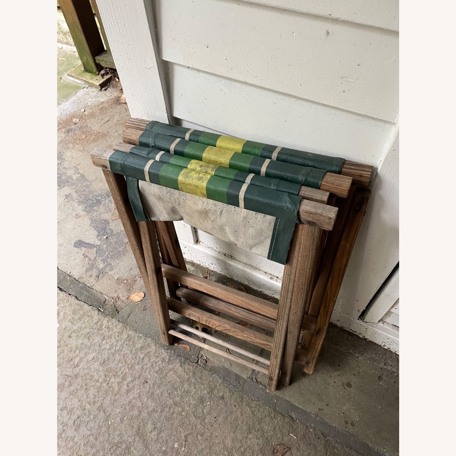 Vintage Camp Chair and Stool - image-2