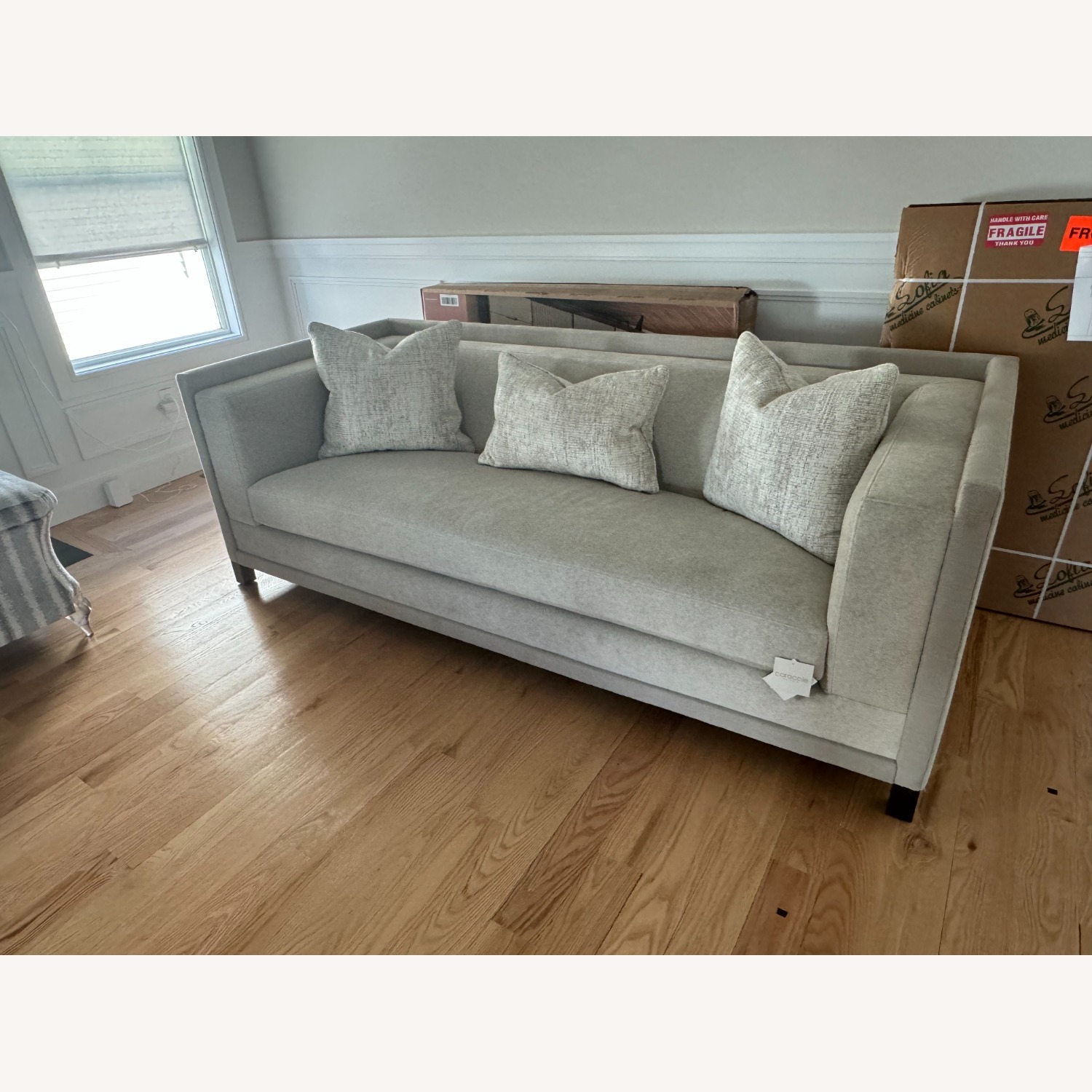 Gray Tuxedo Sofa - image-9