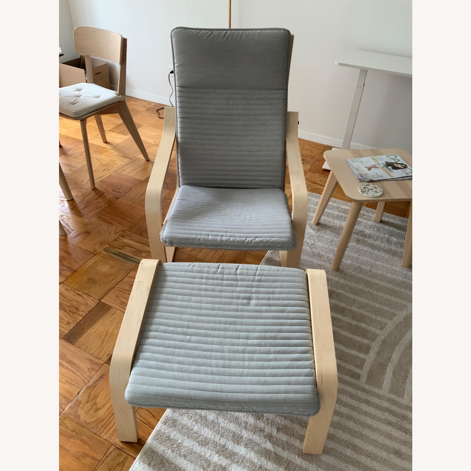 IKEA POANG Chair & Ottoman - image-1