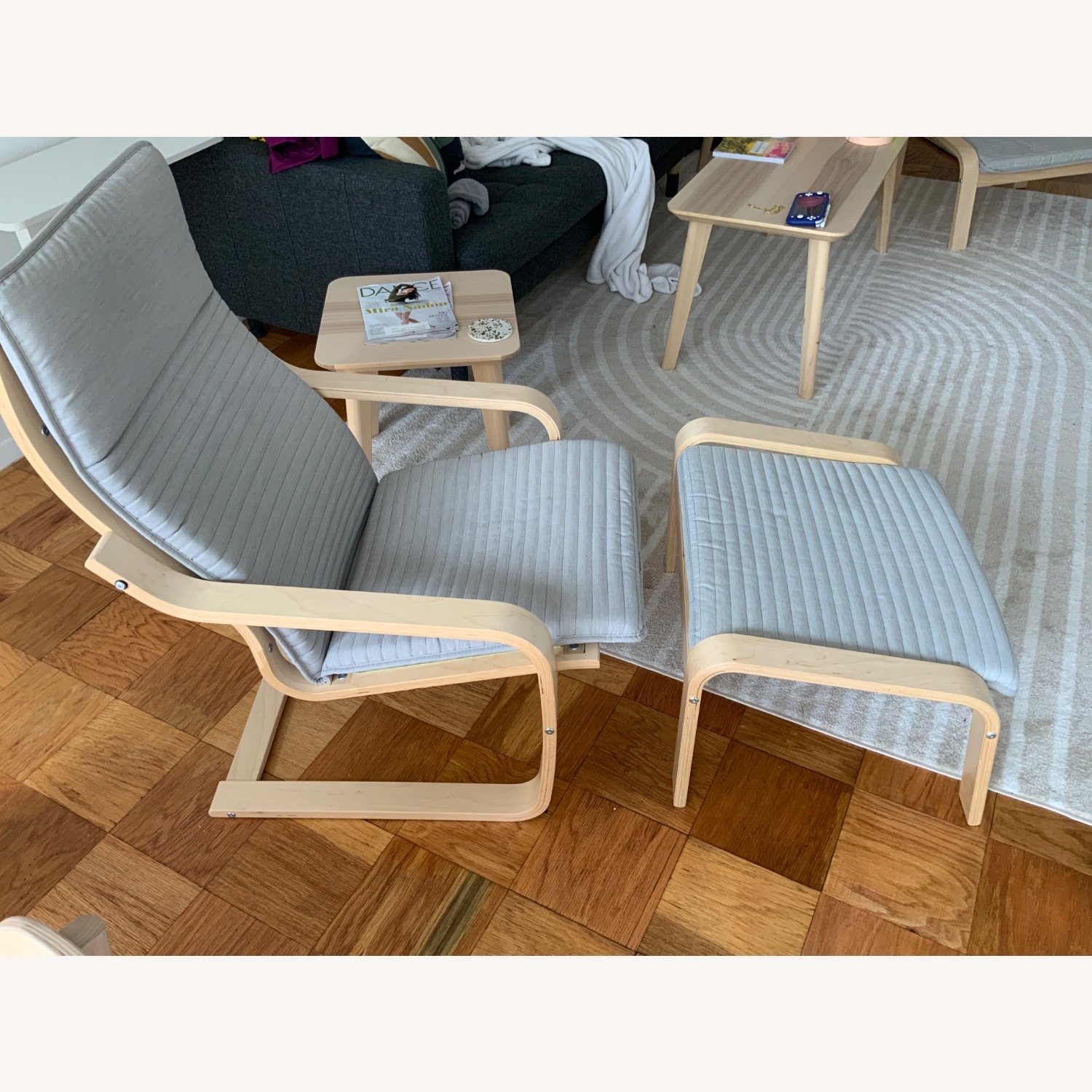 IKEA POANG Chair & Ottoman - image-2