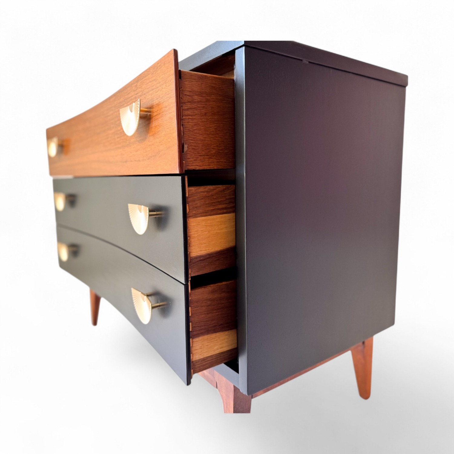 Restored Black Dresser Sideboard MCM Low-boy - image-3