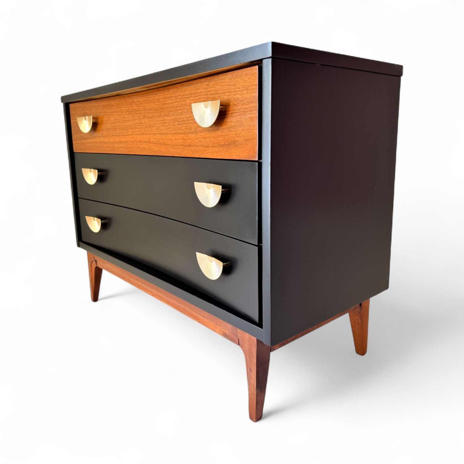 Restored Black Dresser Sideboard MCM Low-boy - image-2