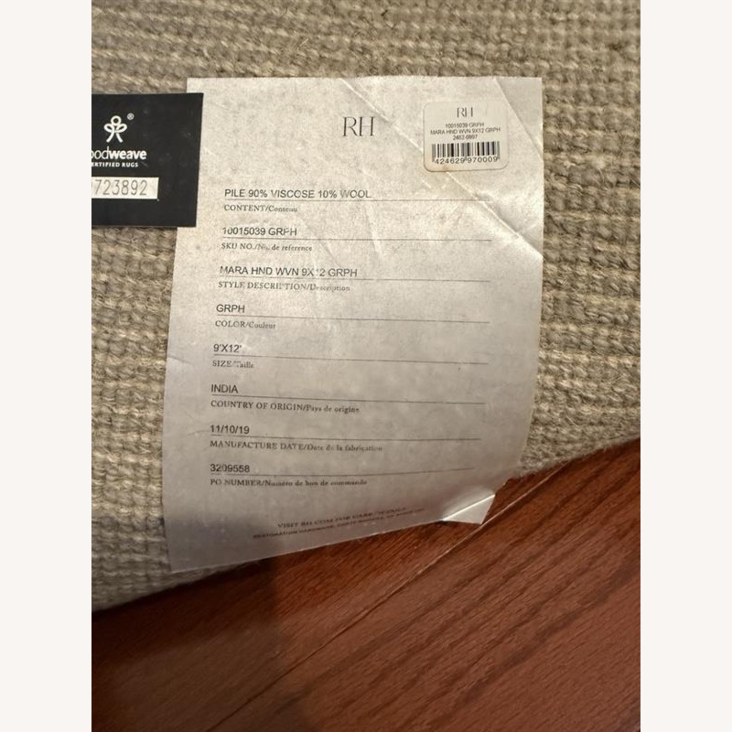 RH Korda Fog Grey Rug - image-5