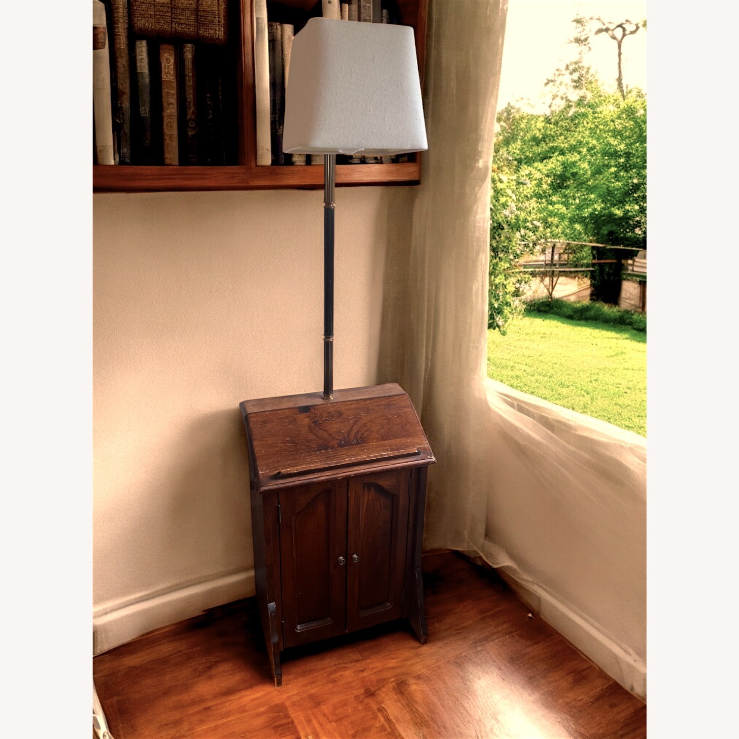 Charming Lamp Table with Cabinet - image-1