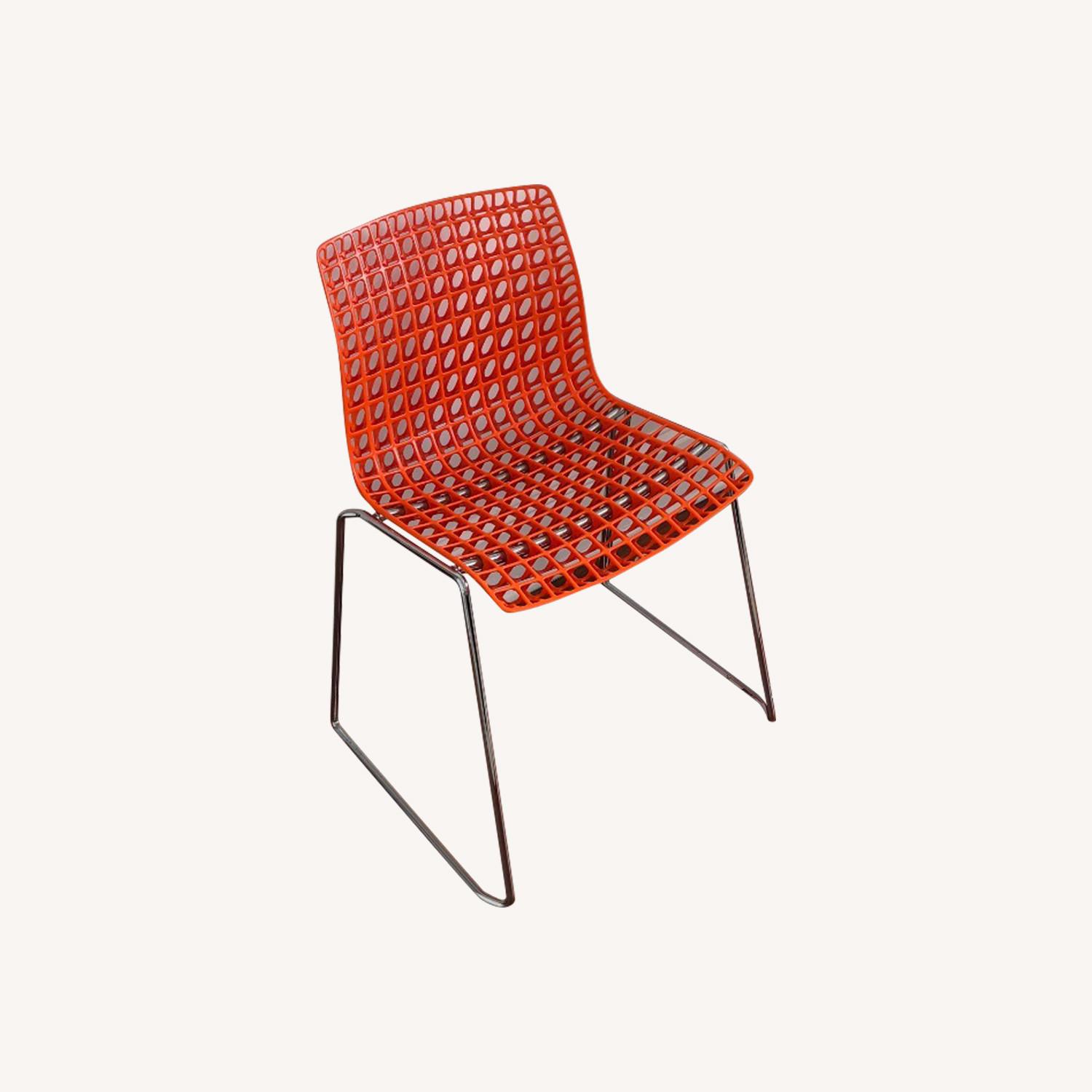 Orange Grid Chair Set of 4 - image-0