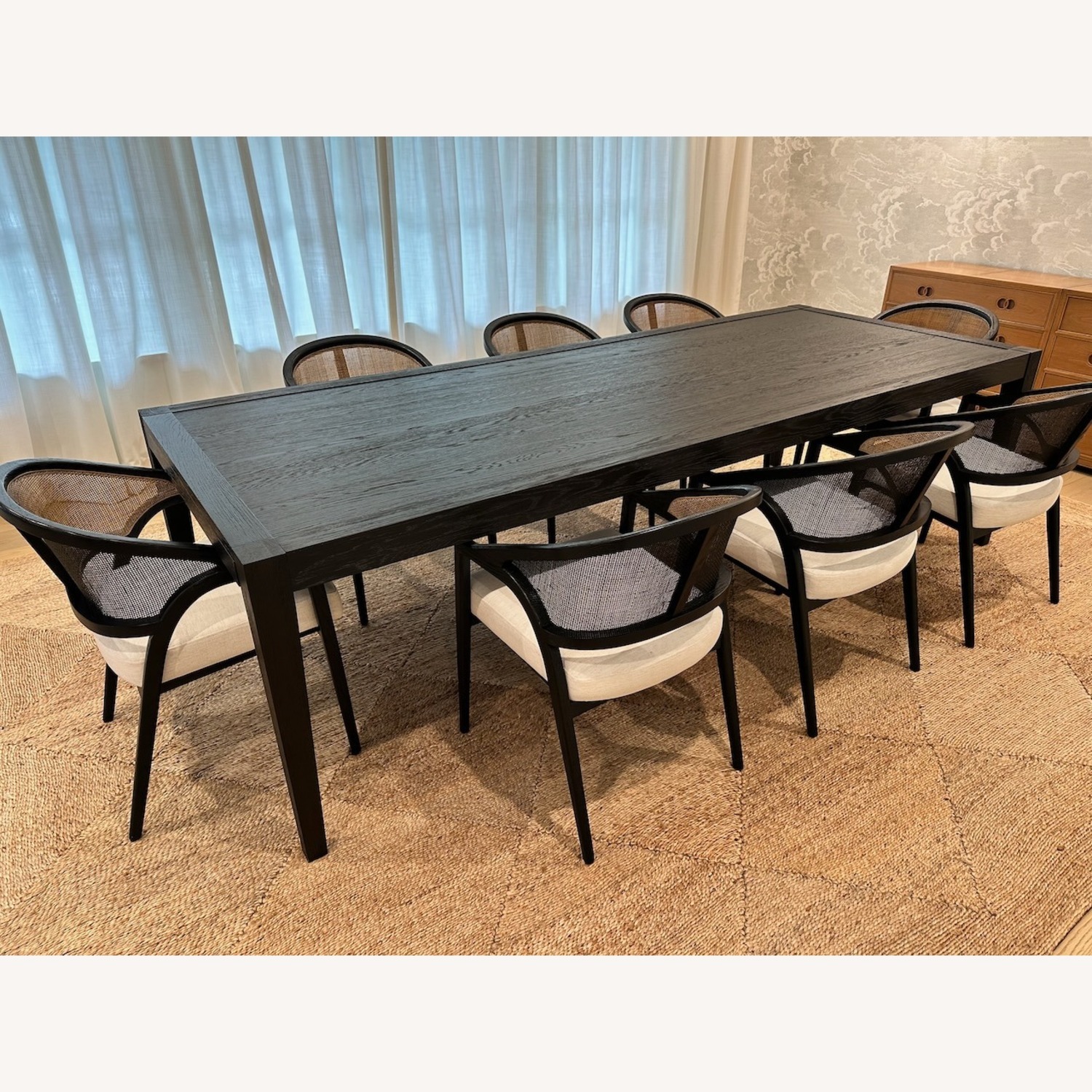 French Contemporary Rectangular Extension Dining Table - image-1