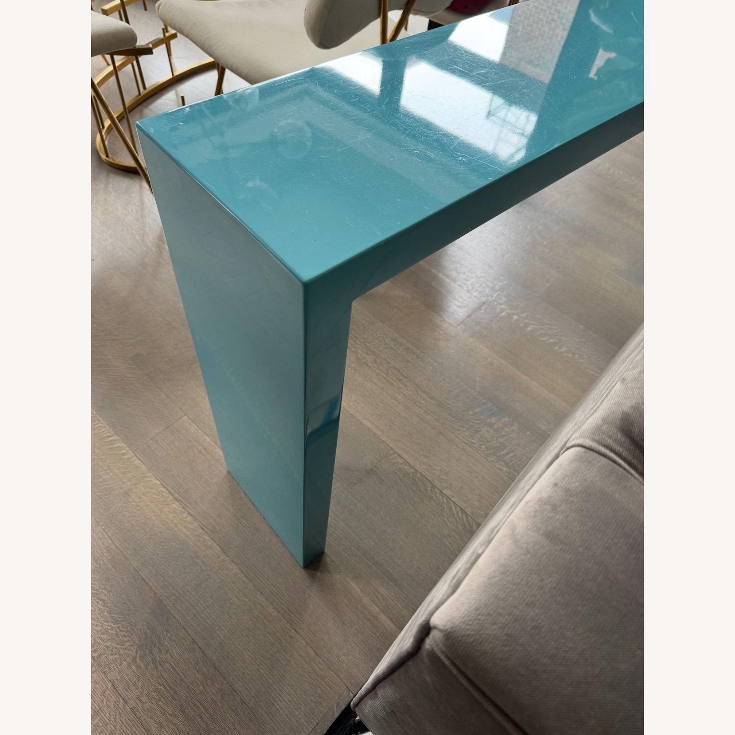 Custom Teal Lacquer Console - image-6