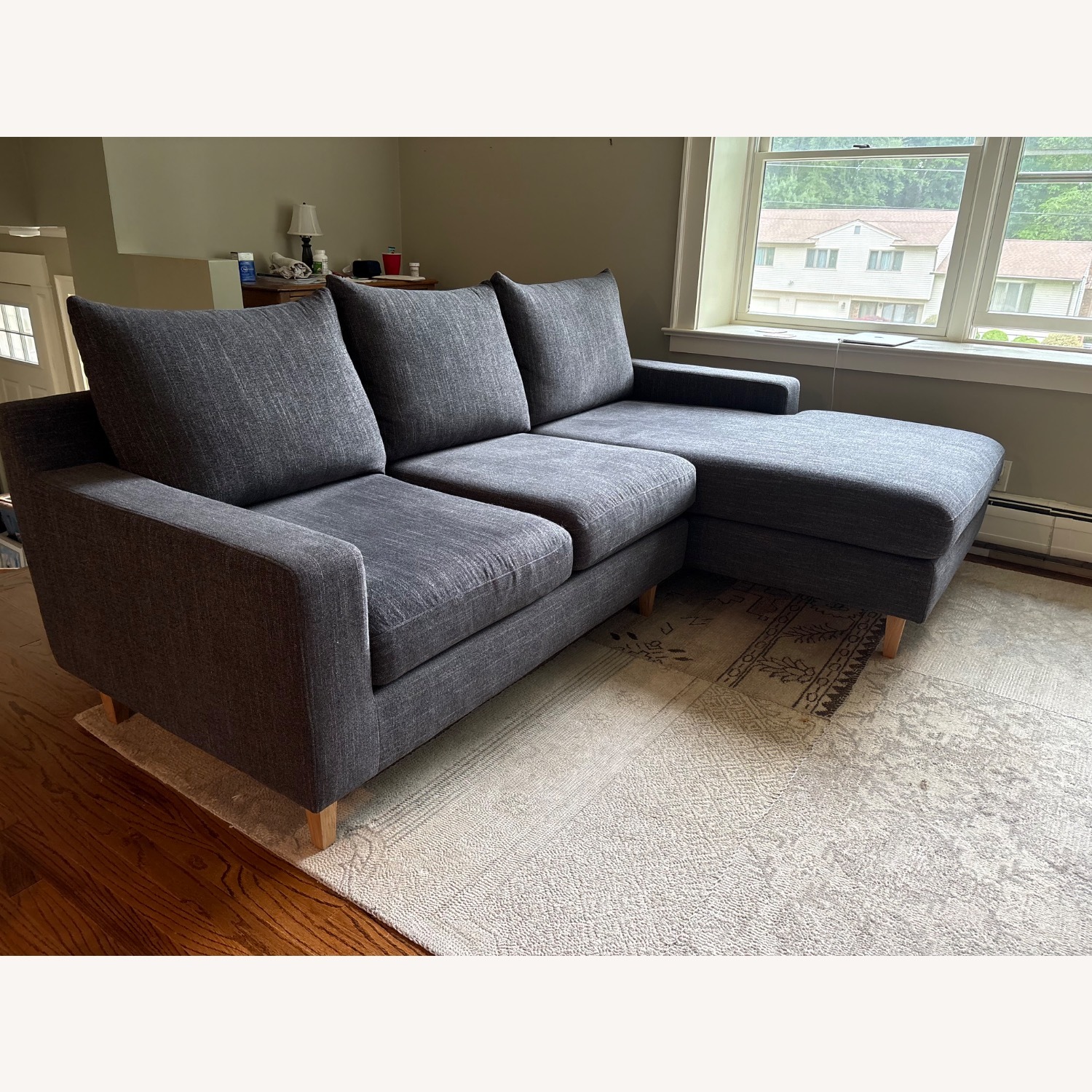 Interior Define Sloan Dark Blue Sectional - image-1