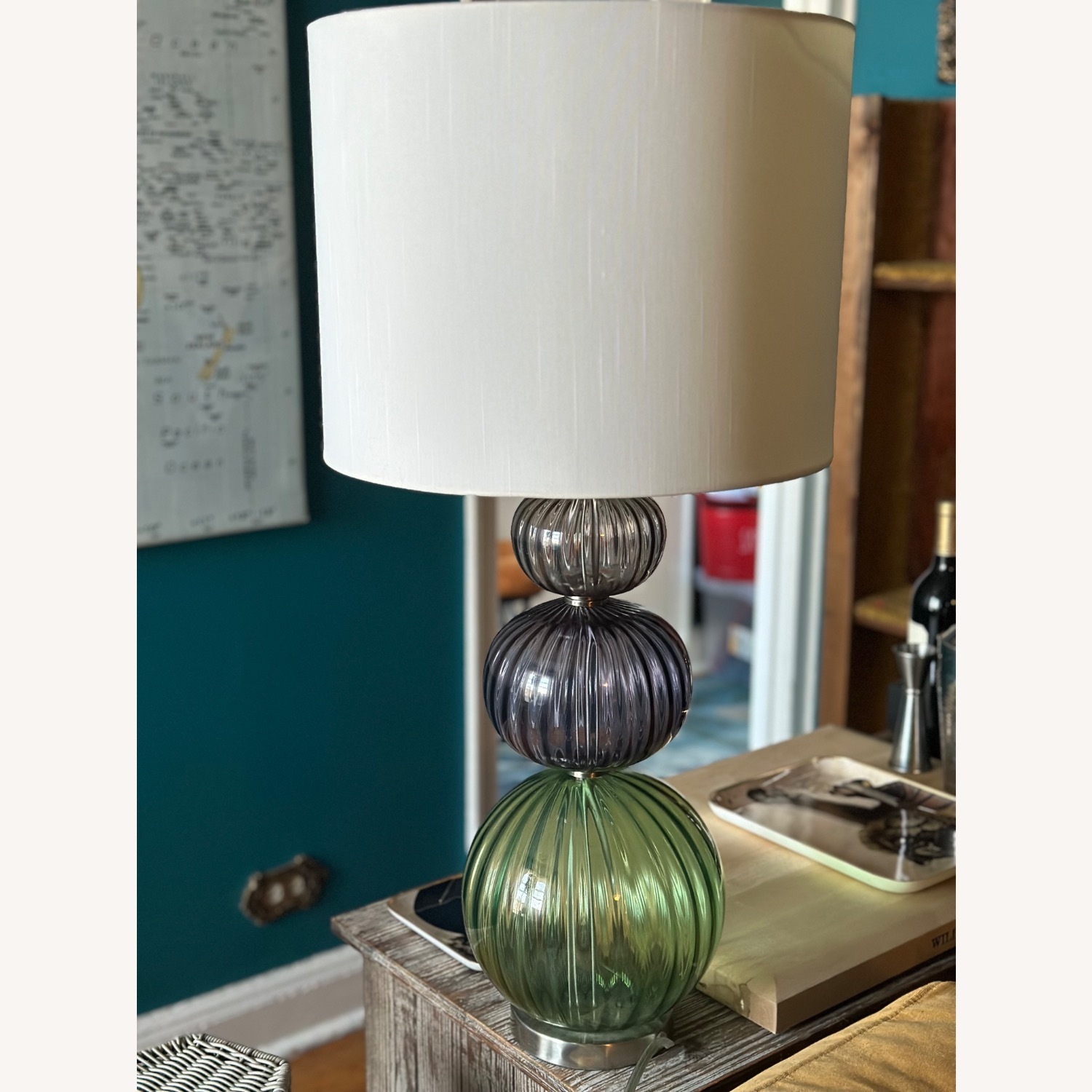 Anthropologie Tri-Color Glass Table Lamp - image-1