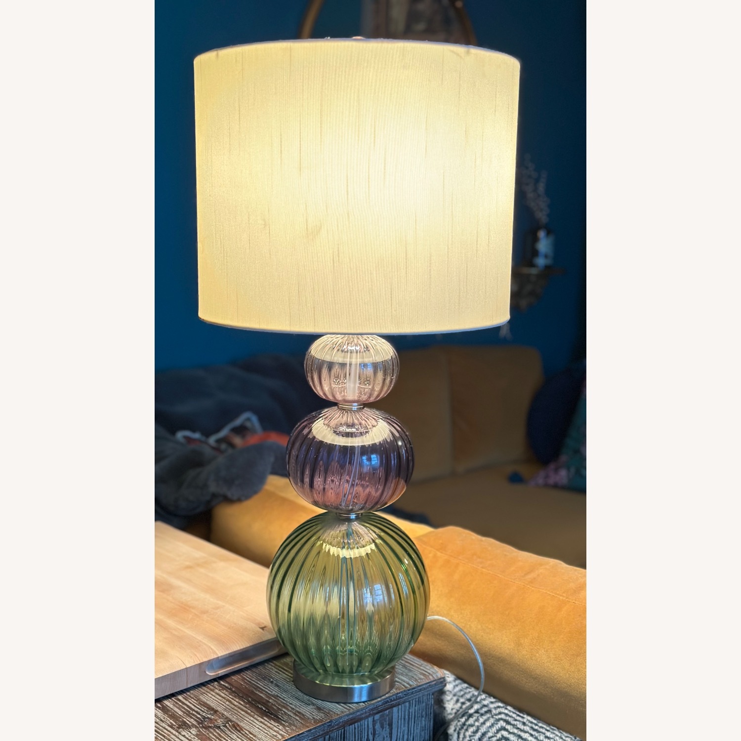 Anthropologie Tri-Color Glass Table Lamp - image-6