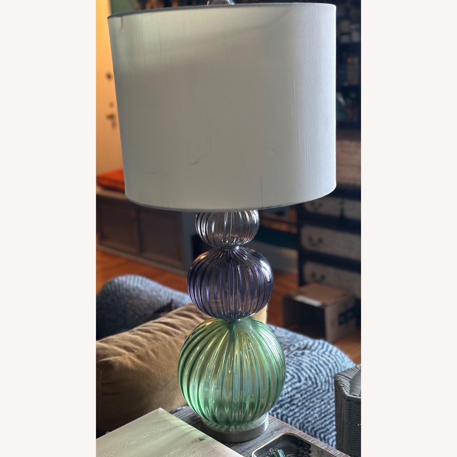 Anthropologie Tri-Color Glass Table Lamp - image-4