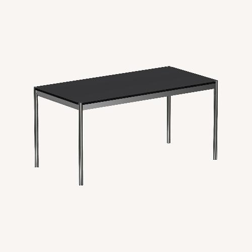 Used USM Haller Table Black Linoleum for sale on AptDeco
