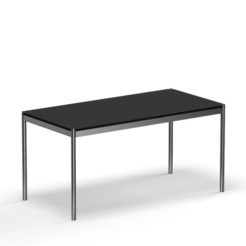 Used USM Haller Table Black Linoleum for sale on AptDeco