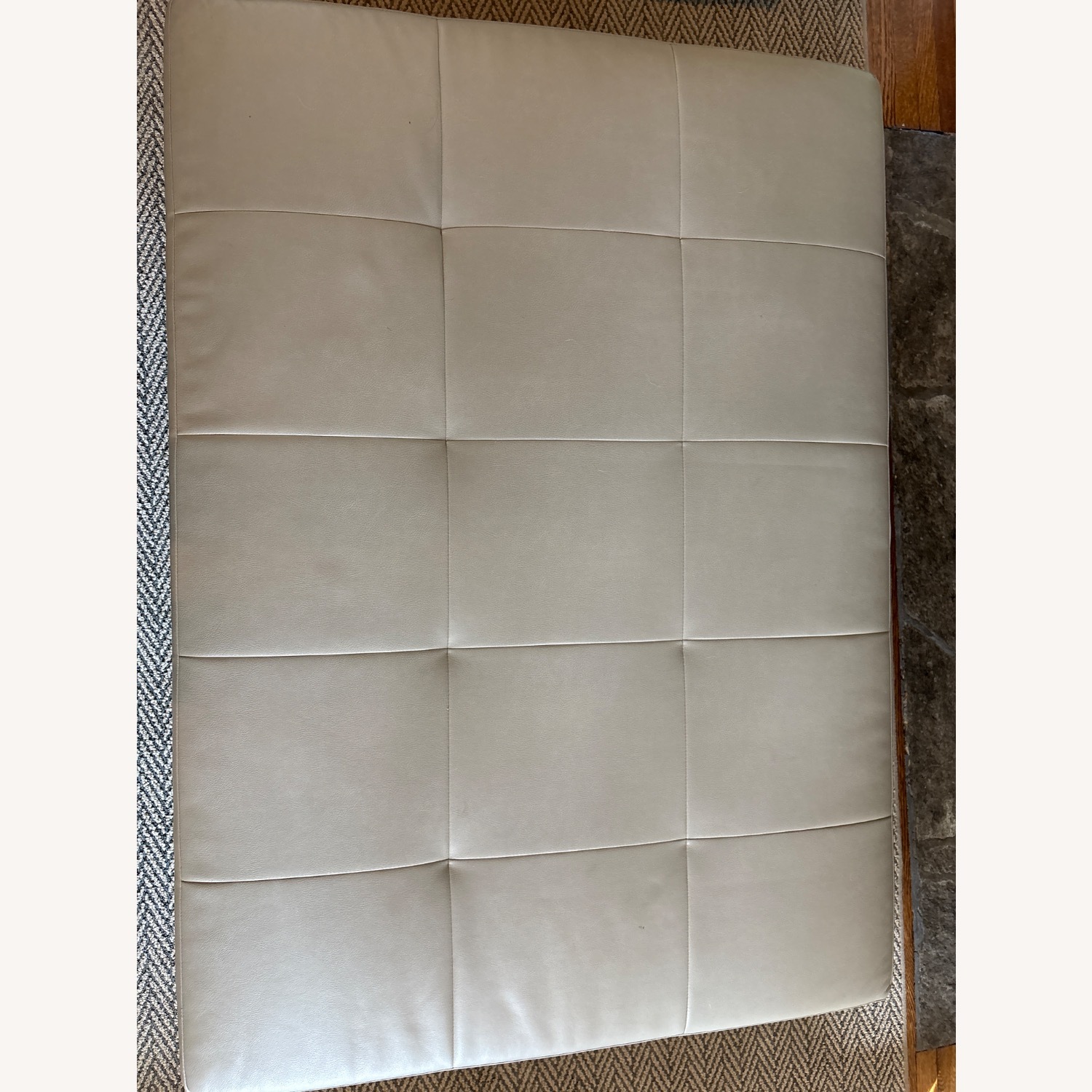 Kravet Radcliffe Ottoman Greige Faux Leather - image-4