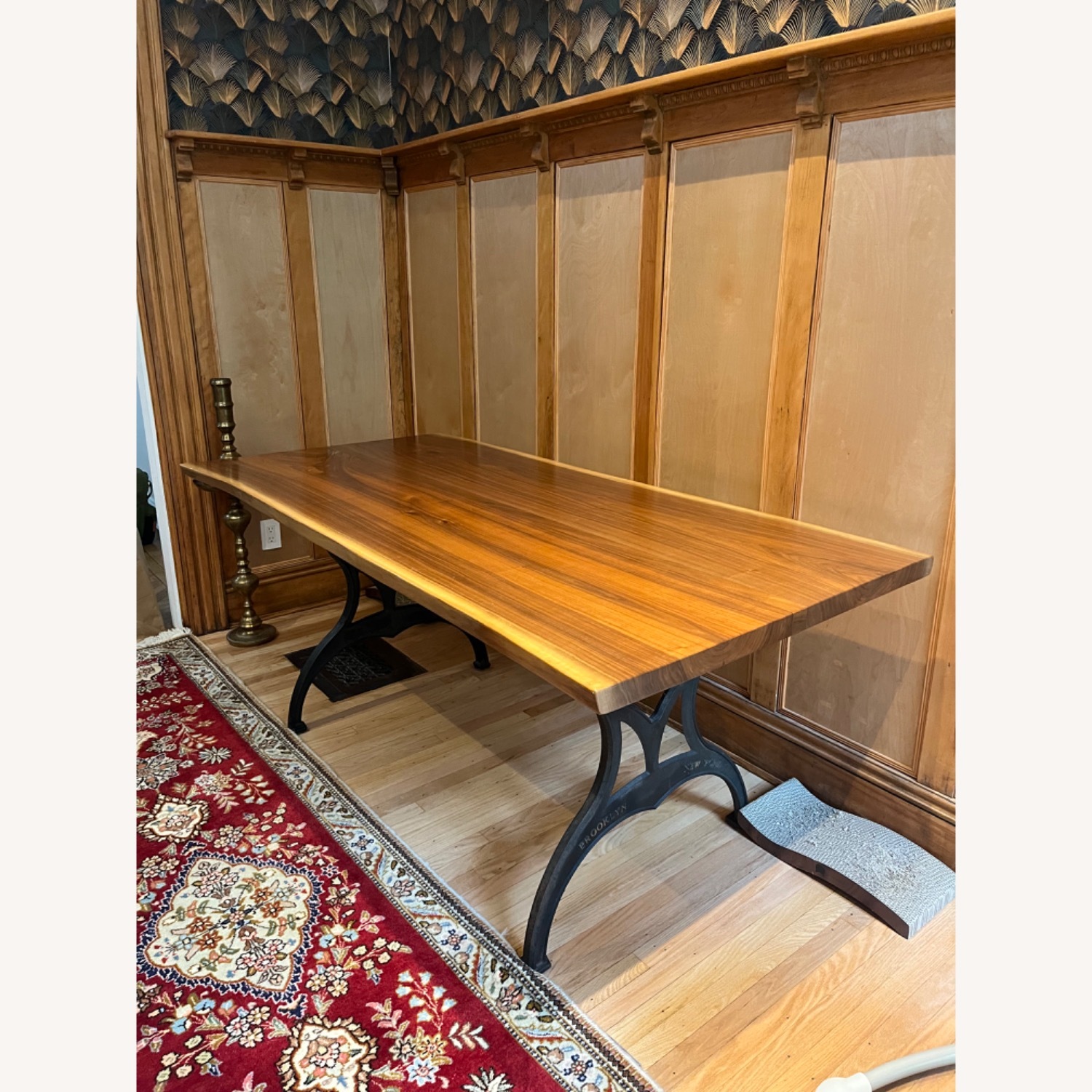 6 ft. Walnut Live Edge NY Iron Leg Dining Table - image-3