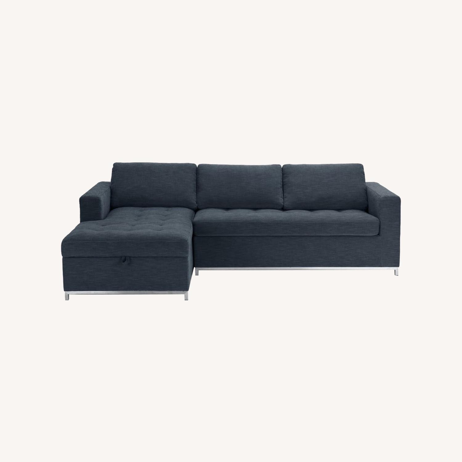 Article Soma Sleeper Left Chaise - Midnight Blue - image-0