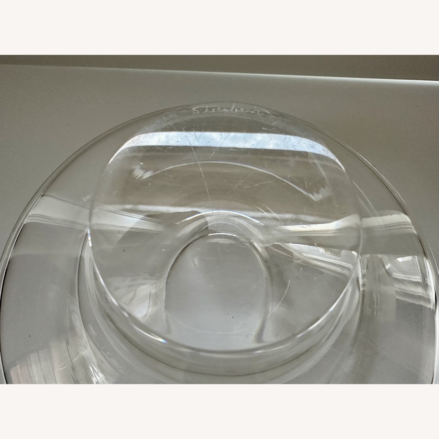 Signed Steuben Glass Pedestal Bowl - image-4