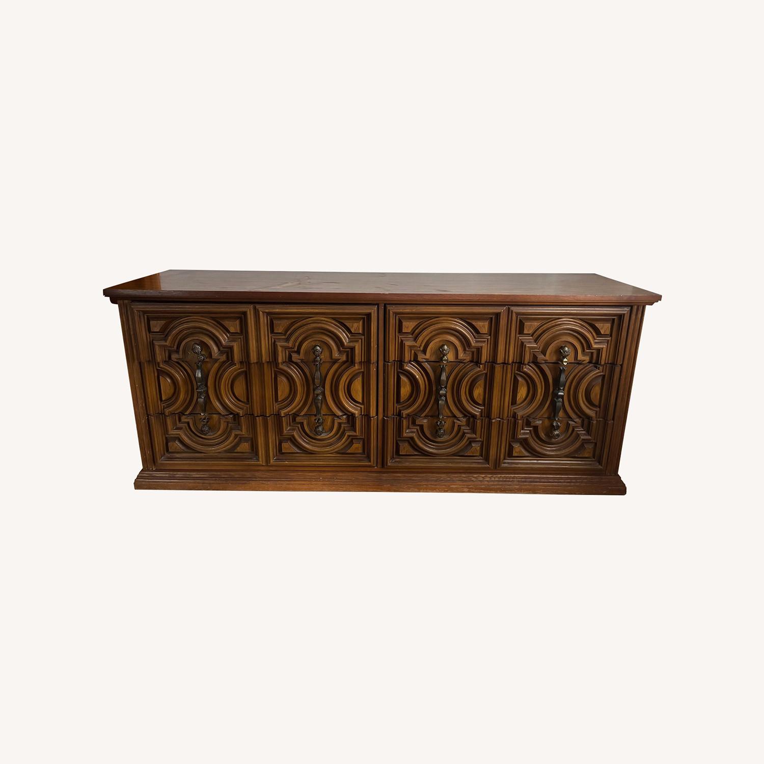 Vintage Bassett Spanish Revival Dresser 6 Drawers - image-0