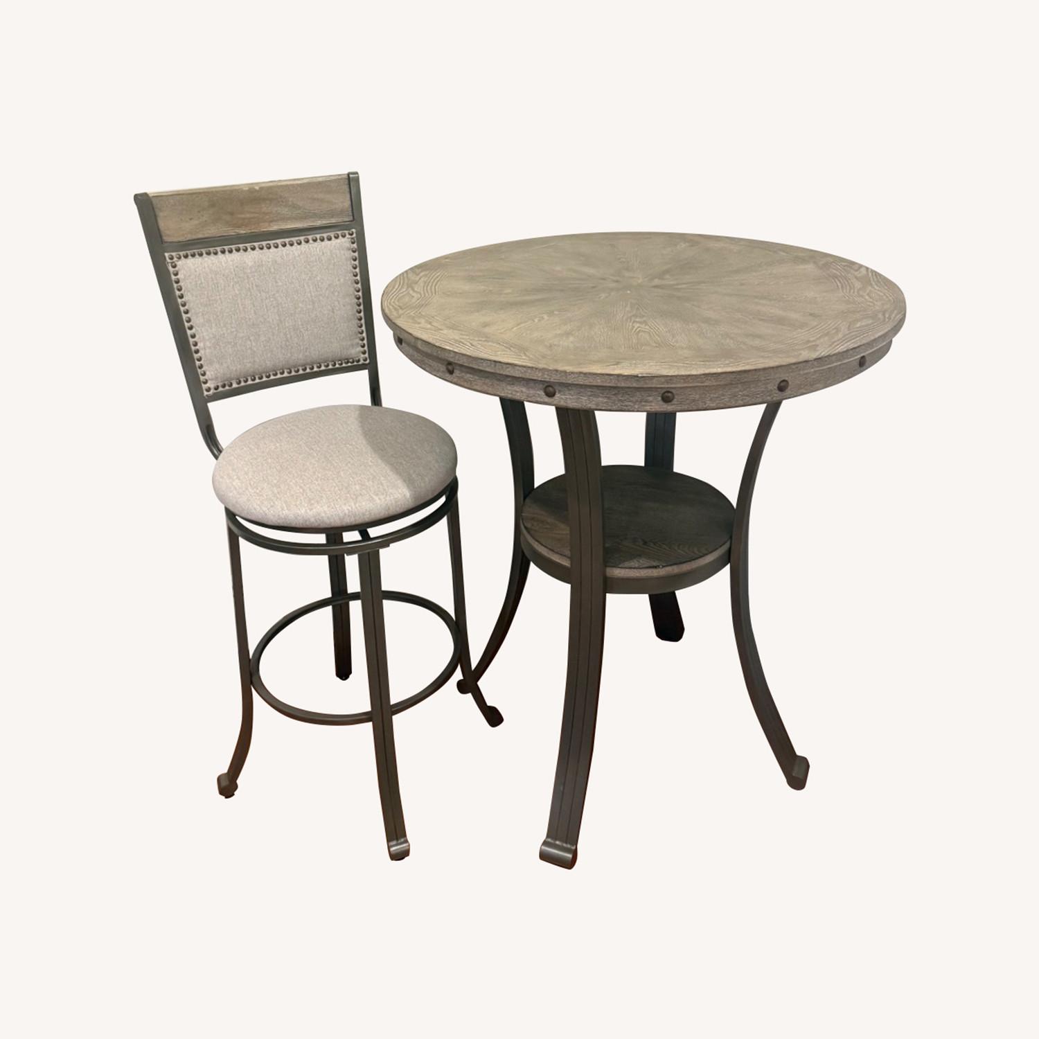 Wayfair Round Pub Table and Upholstered Stool - image-0