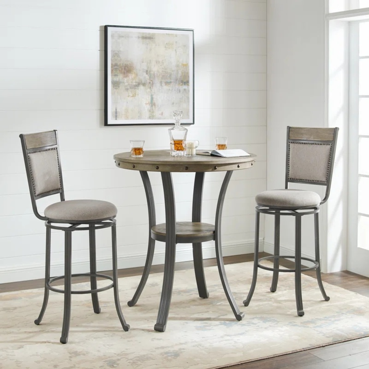 Wayfair Round Pub Table and Upholstered Stool - image-7