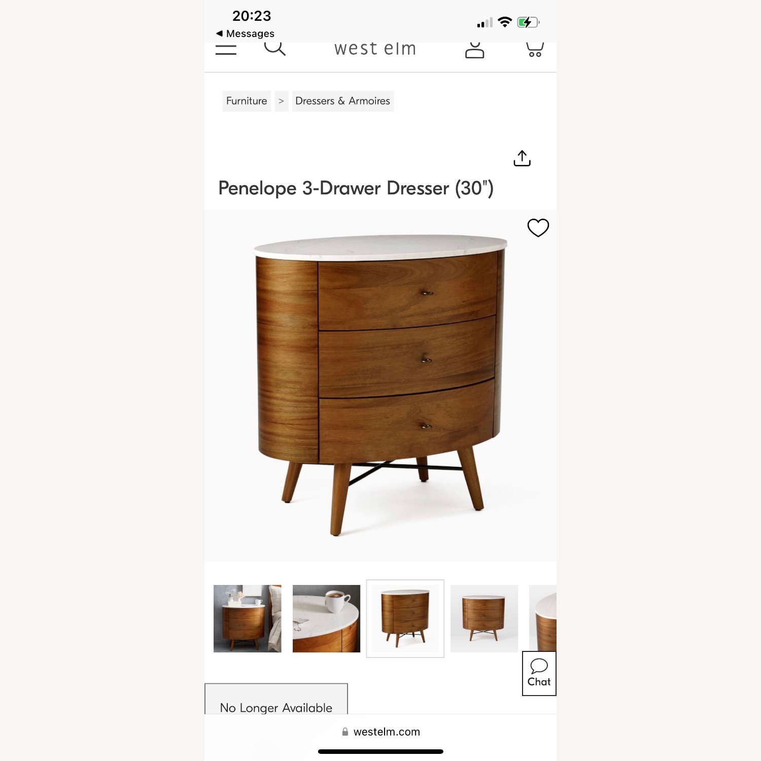 West Elm Penelope 3-Drawer Dresser (30'') - image-3