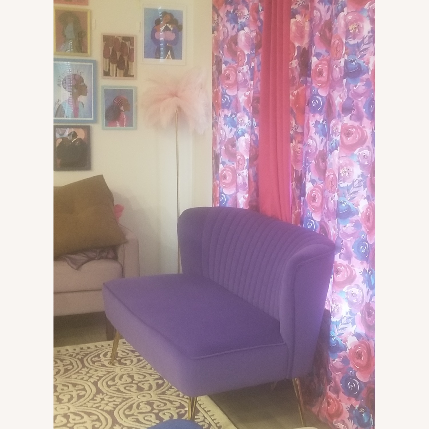 ZOBIDO Purple Loveseat - image-1