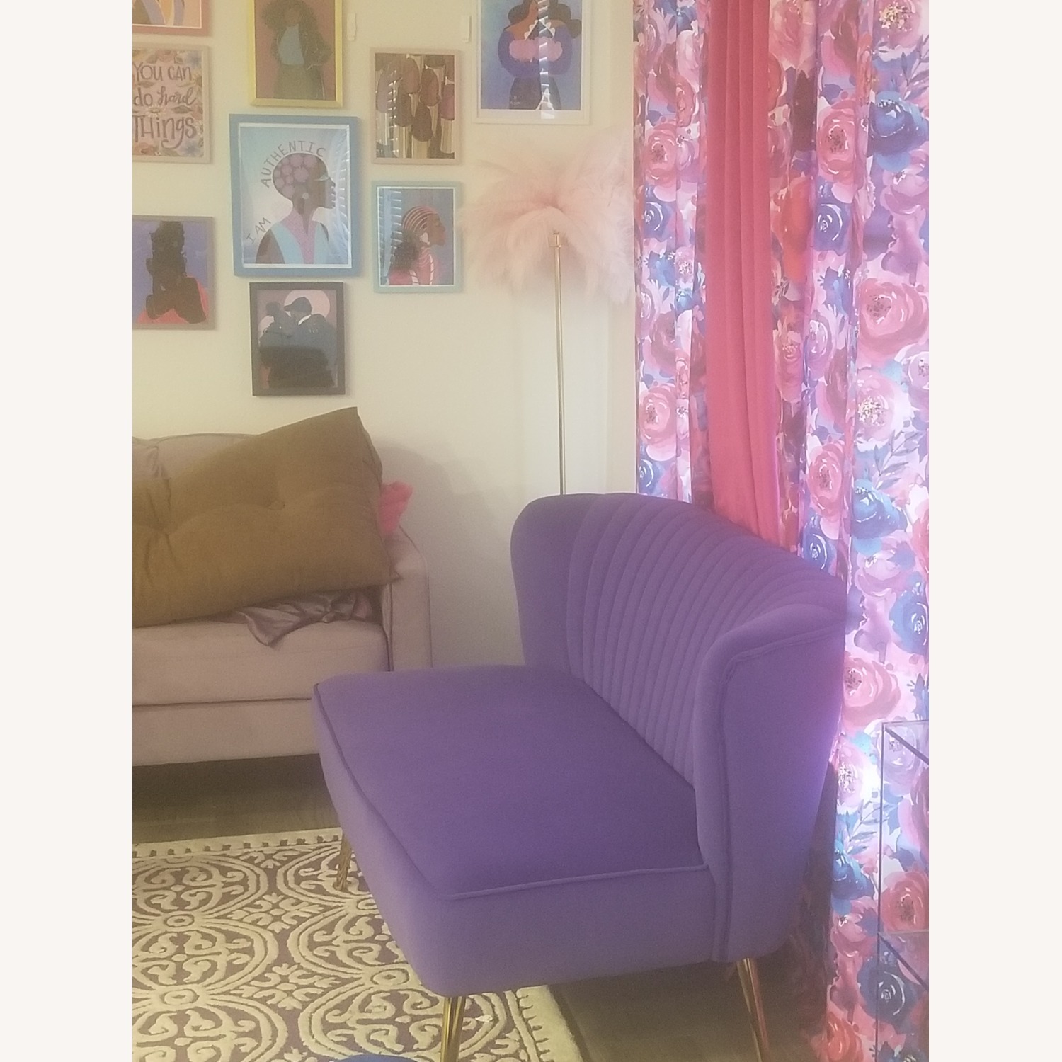 ZOBIDO Purple Loveseat - image-2