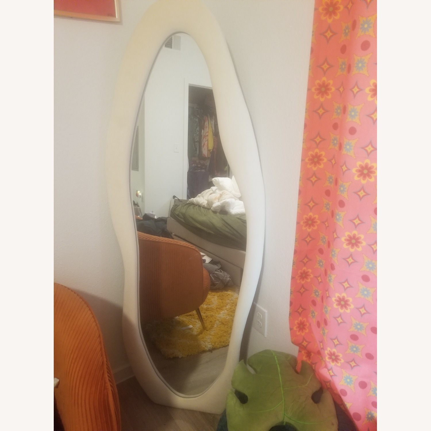 Creme Colored Wavy Length Mirror - image-1