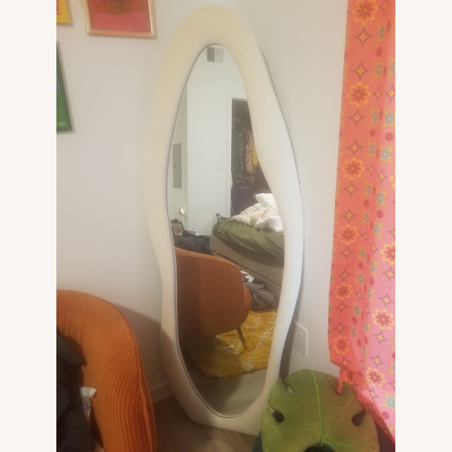 Creme Colored Wavy Length Mirror - image-3