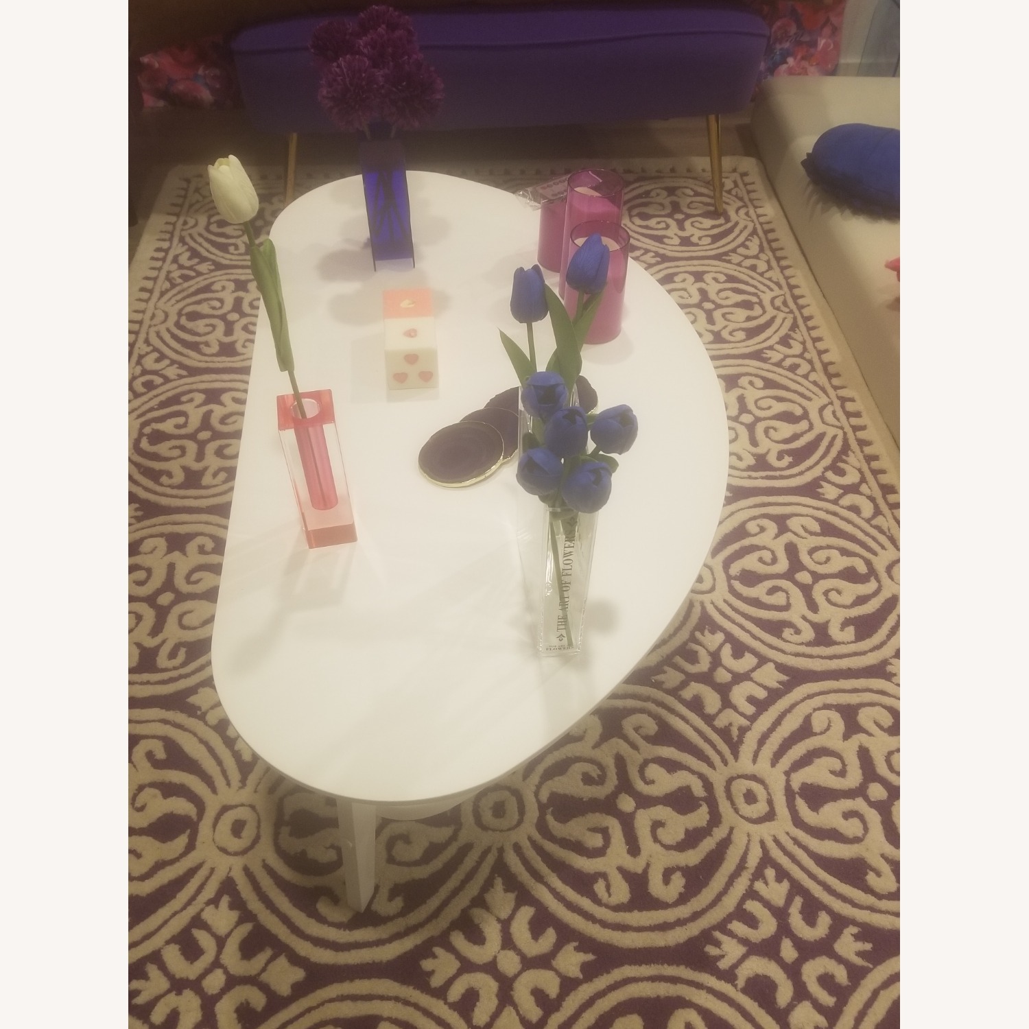 Mid Century ModernWhite Coffee Table - image-2