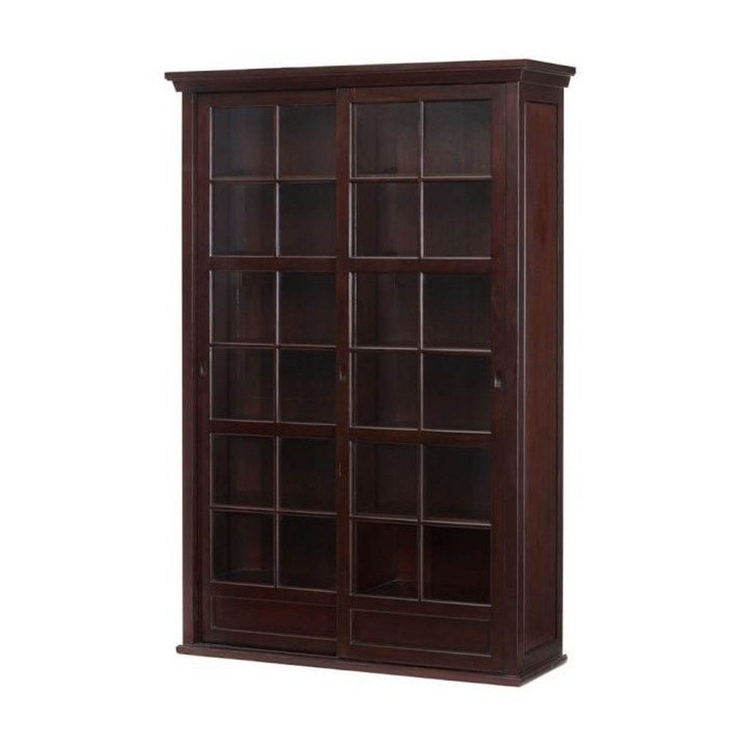 Pottery Barn Black Bookshelf With Sliding Doors - image-4