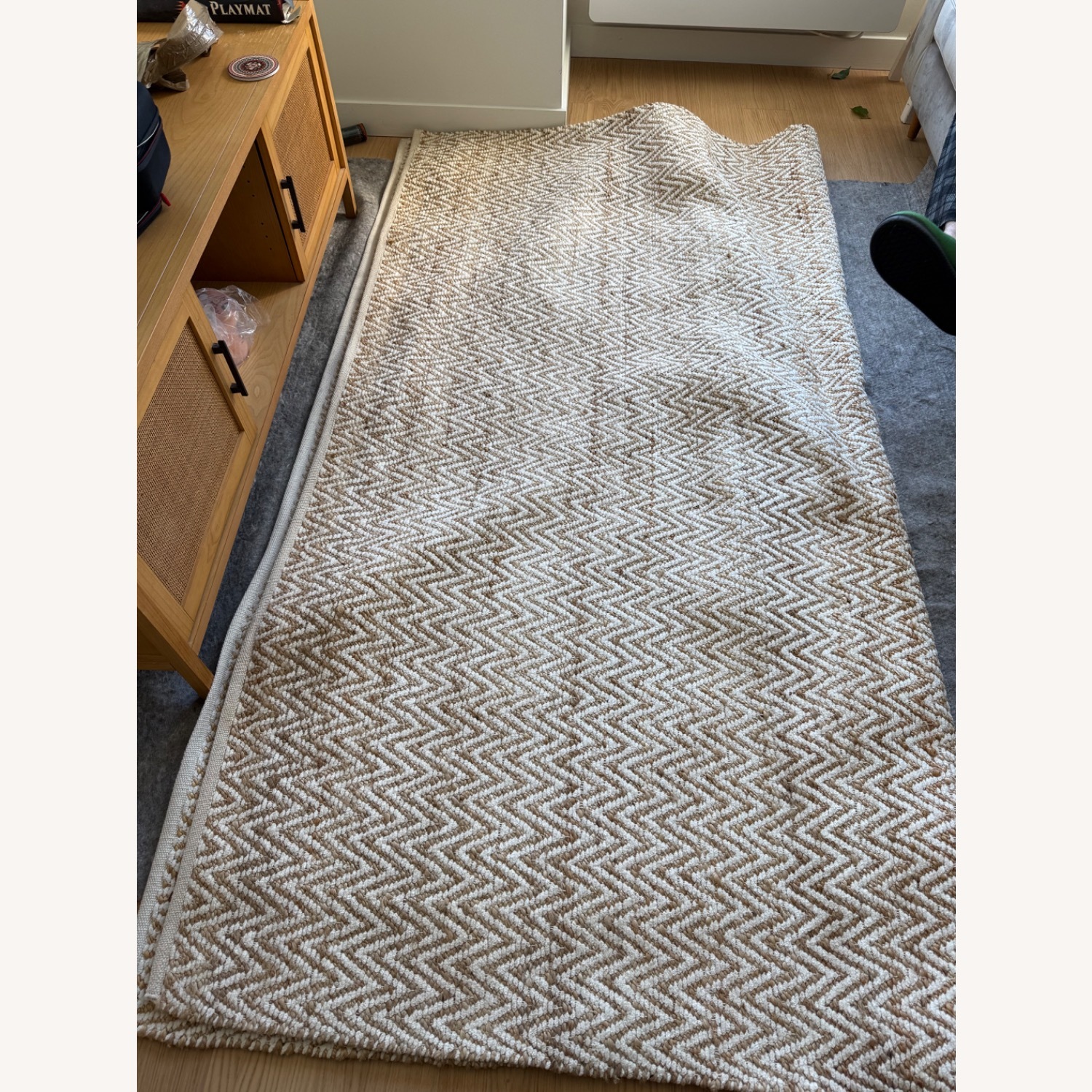 West Elm Jute Chenille Herringbone Rug - image-2