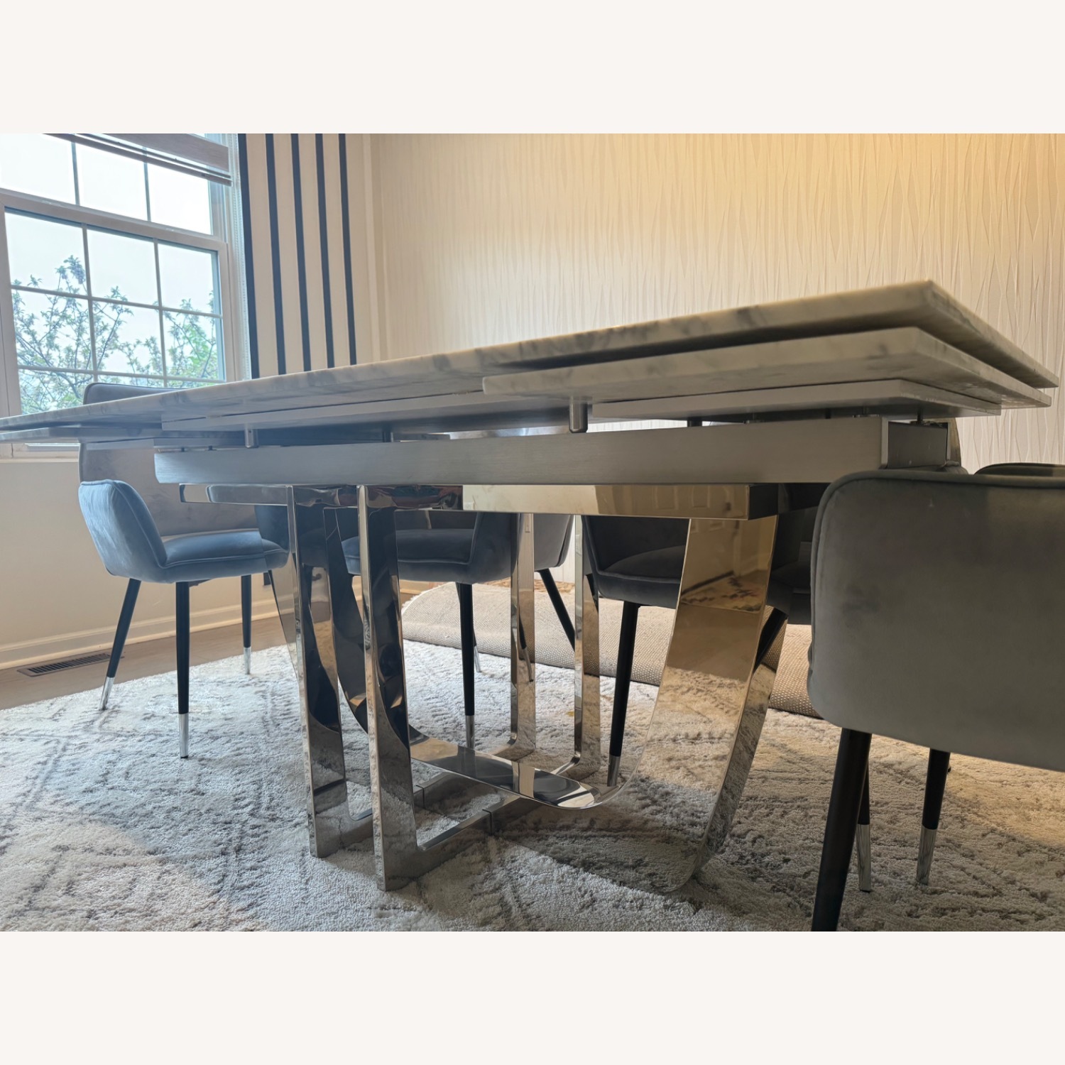 Wayfair Elegant Marble Dining Table Set - image-4