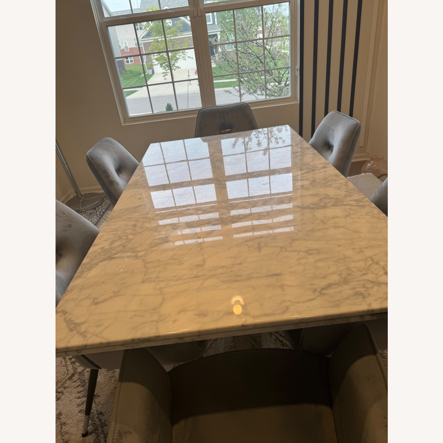 Wayfair Elegant Marble Dining Table Set - image-1