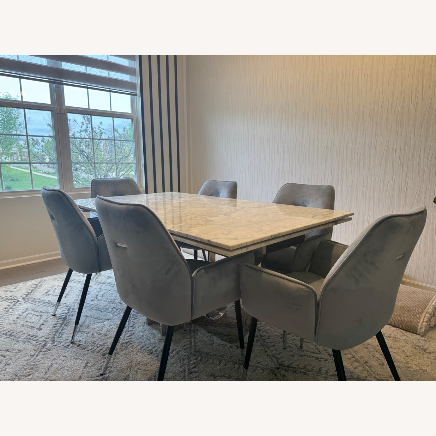 Wayfair Elegant Marble Dining Table Set - image-3