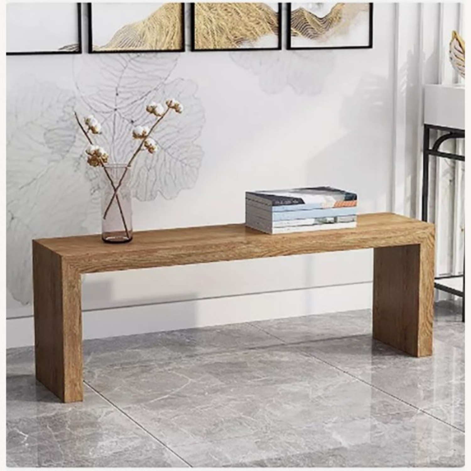 Modern Minimalist Solid Wood Entry Bench    - image-3