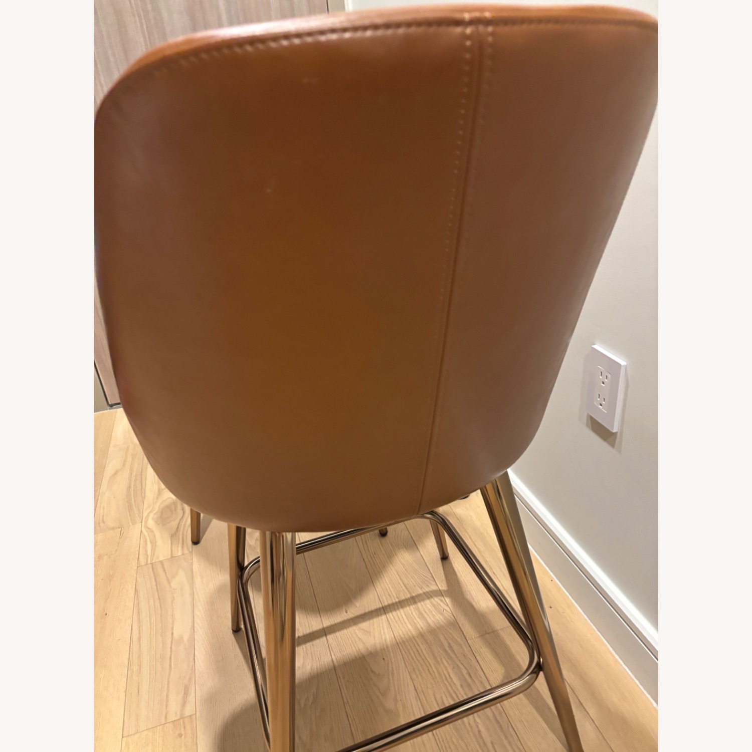 West Elm Saddle Leather Counter Stools (Set of 2) - image-3