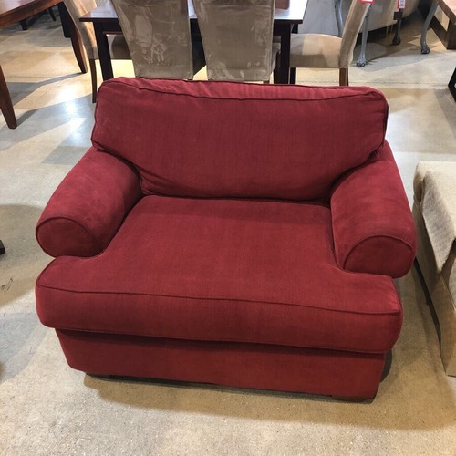 Used Rowe Furniture Comfy Fabric Sofa Chair Scarlet for sale on AptDeco