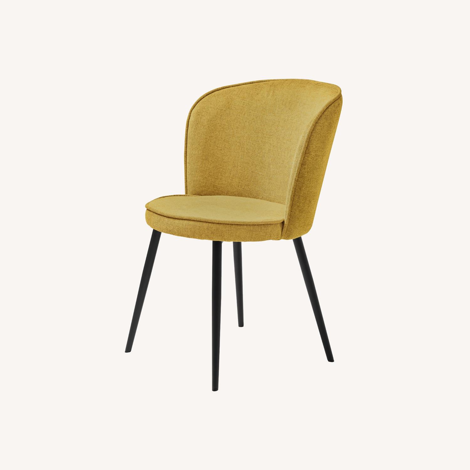 Pair of Dining Chairs with Steel Legs in Mustard - image-0